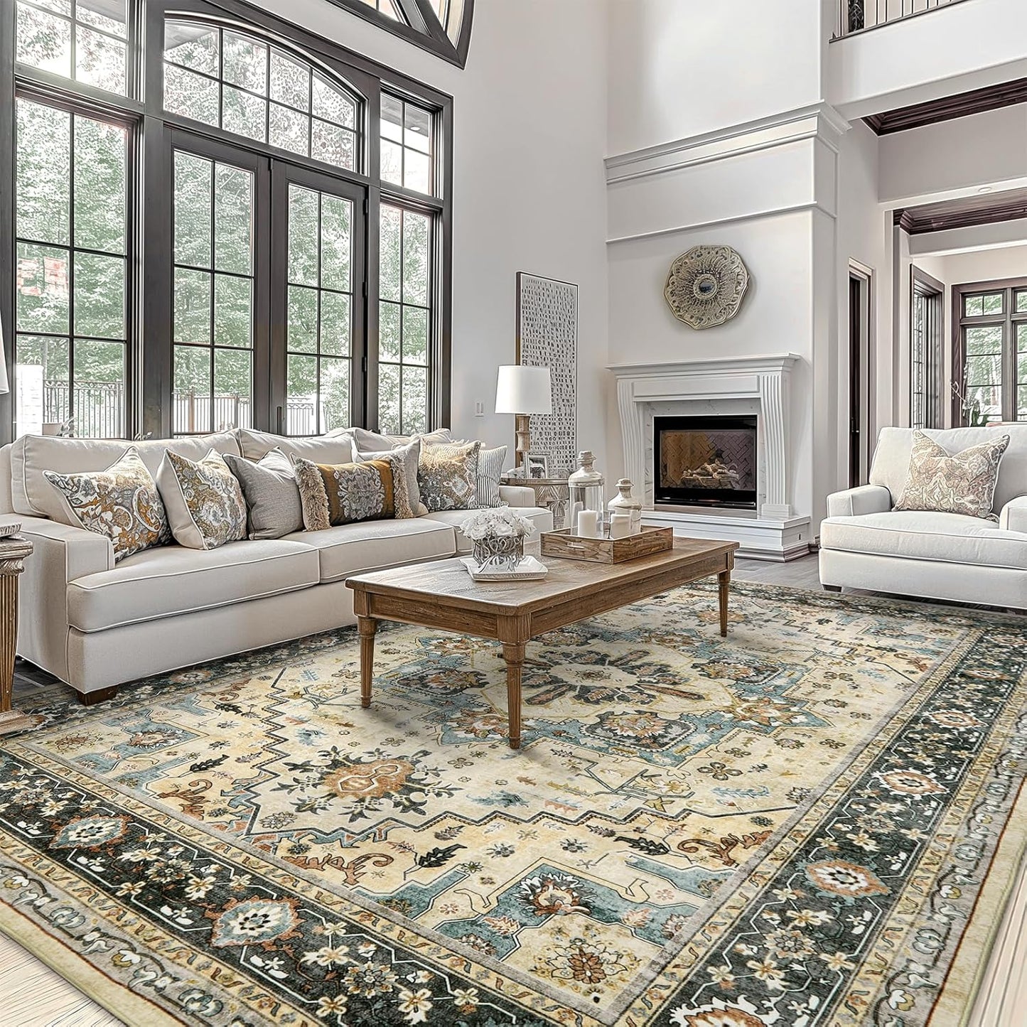Extra Large Vintage Oriental Area Rug for Living Room 10x14