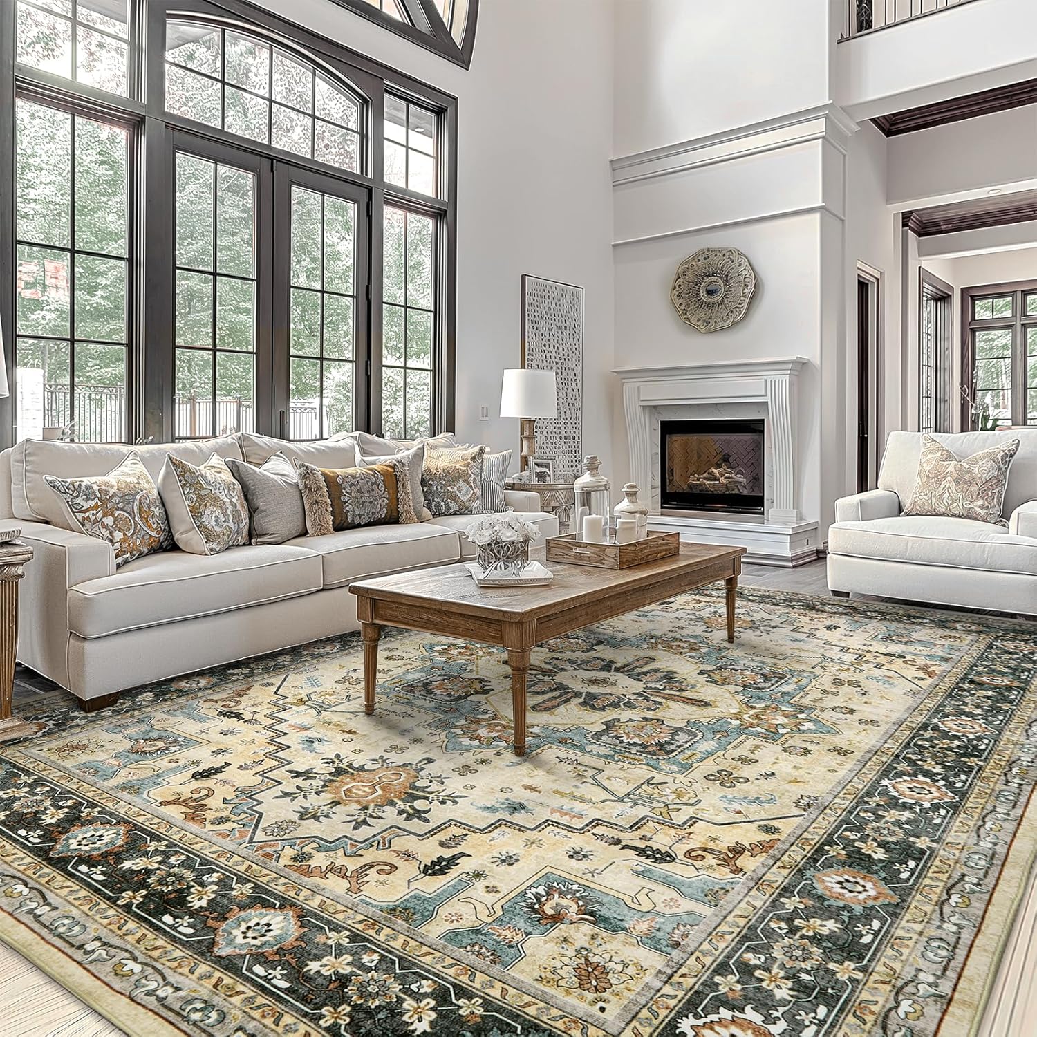 Extra Large Vintage Oriental Area Rug for Living Room 10x14