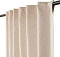 Linen Curtain 50x108 Set of 2 - Natural Flax Tab Top Drapes