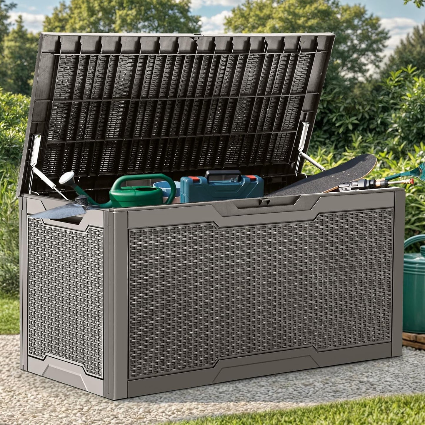 YITAHOME 100 Gallon Resin Deck Box for Outdoor Storage Needs