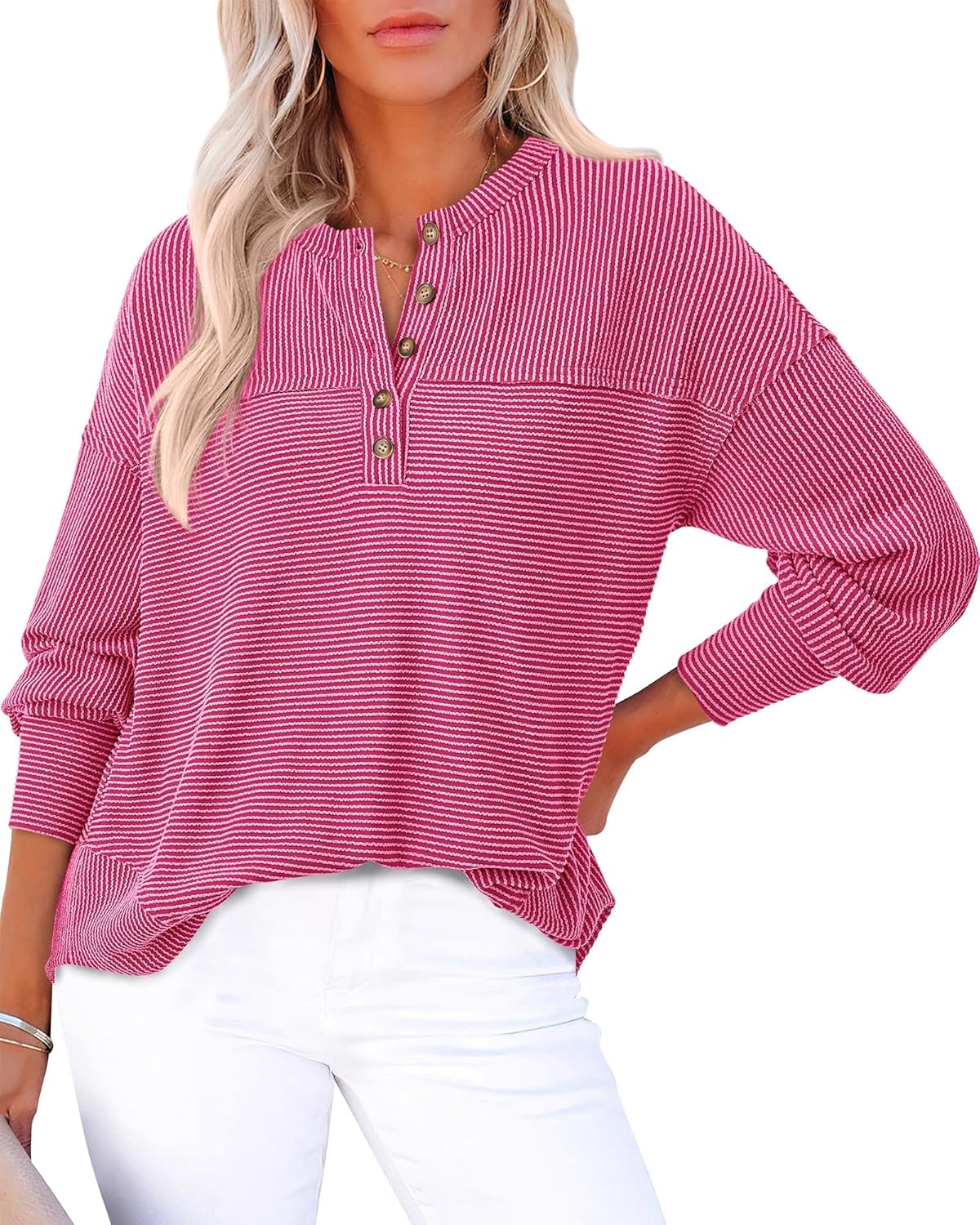 KIRUNDO Going Out Tops for Women: Stylish Henley Shirts 2025