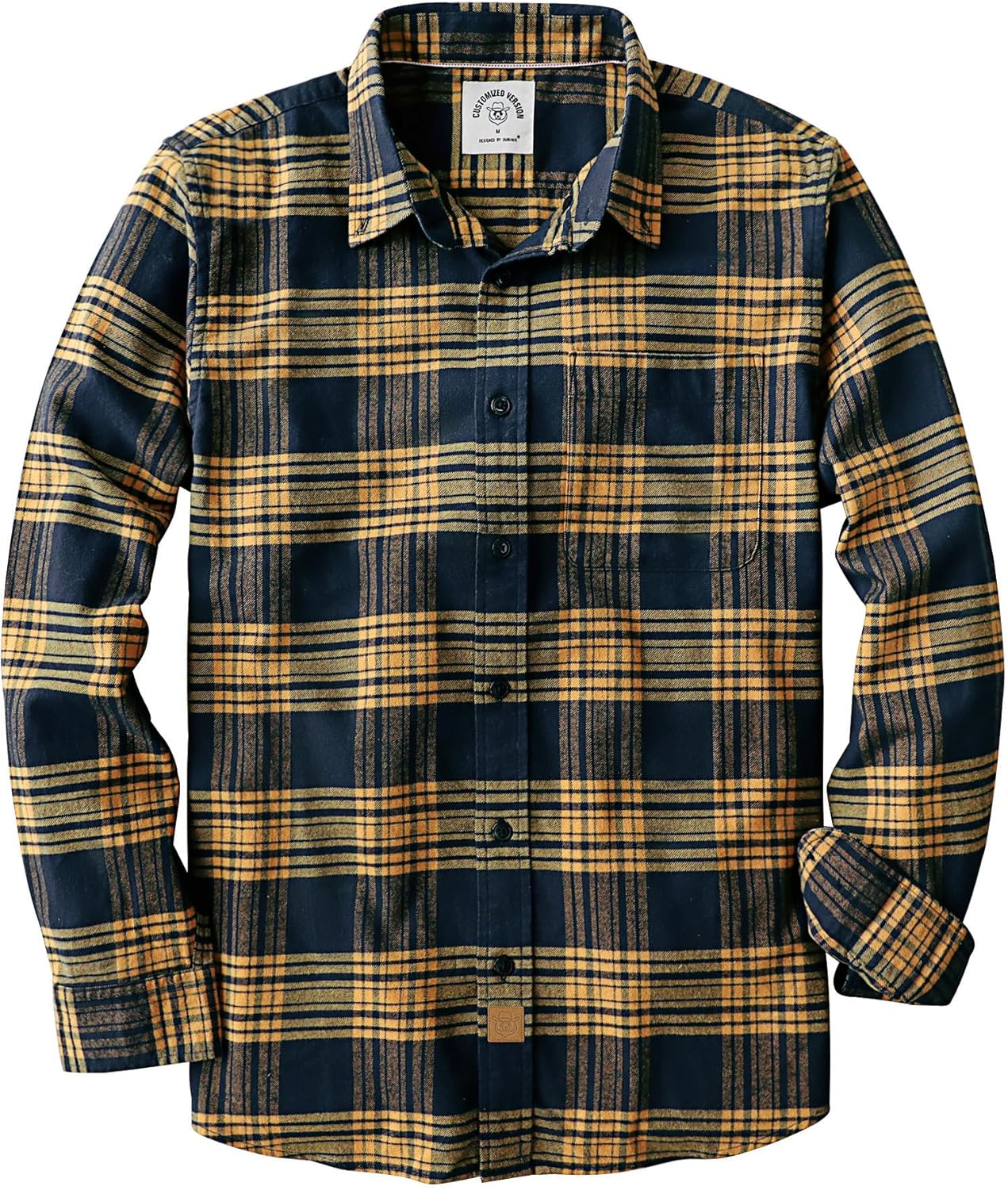 Dubinik Flannel Shirt for Men - 100% Cotton Long Sleeve Plaid