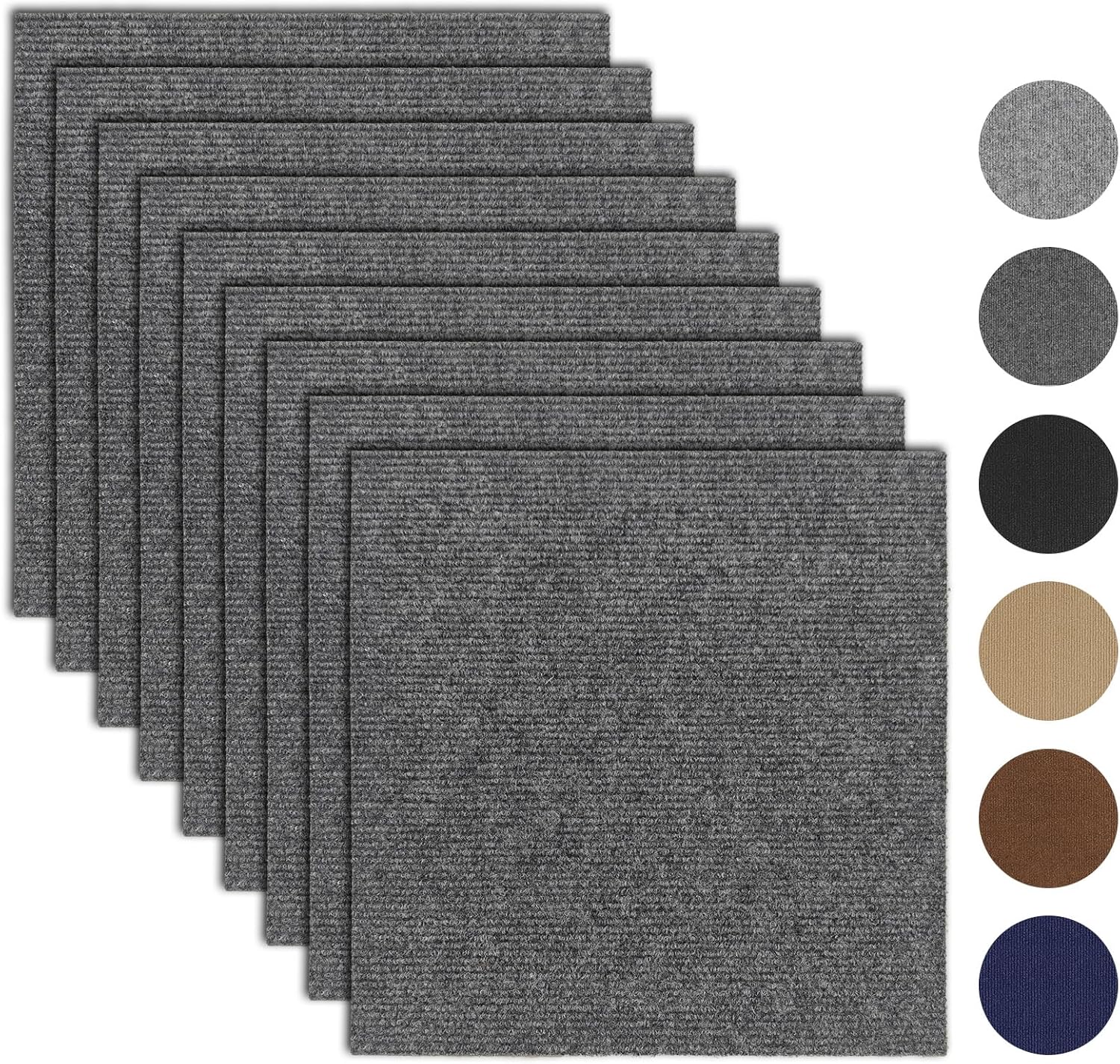 20Pcs Carpet Tiles Peel and Stick for Living Room and Bedroom