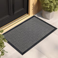 Front Door Mat 61.5 in x 36 in Light Grey - Heavy Duty Dirt Trapper