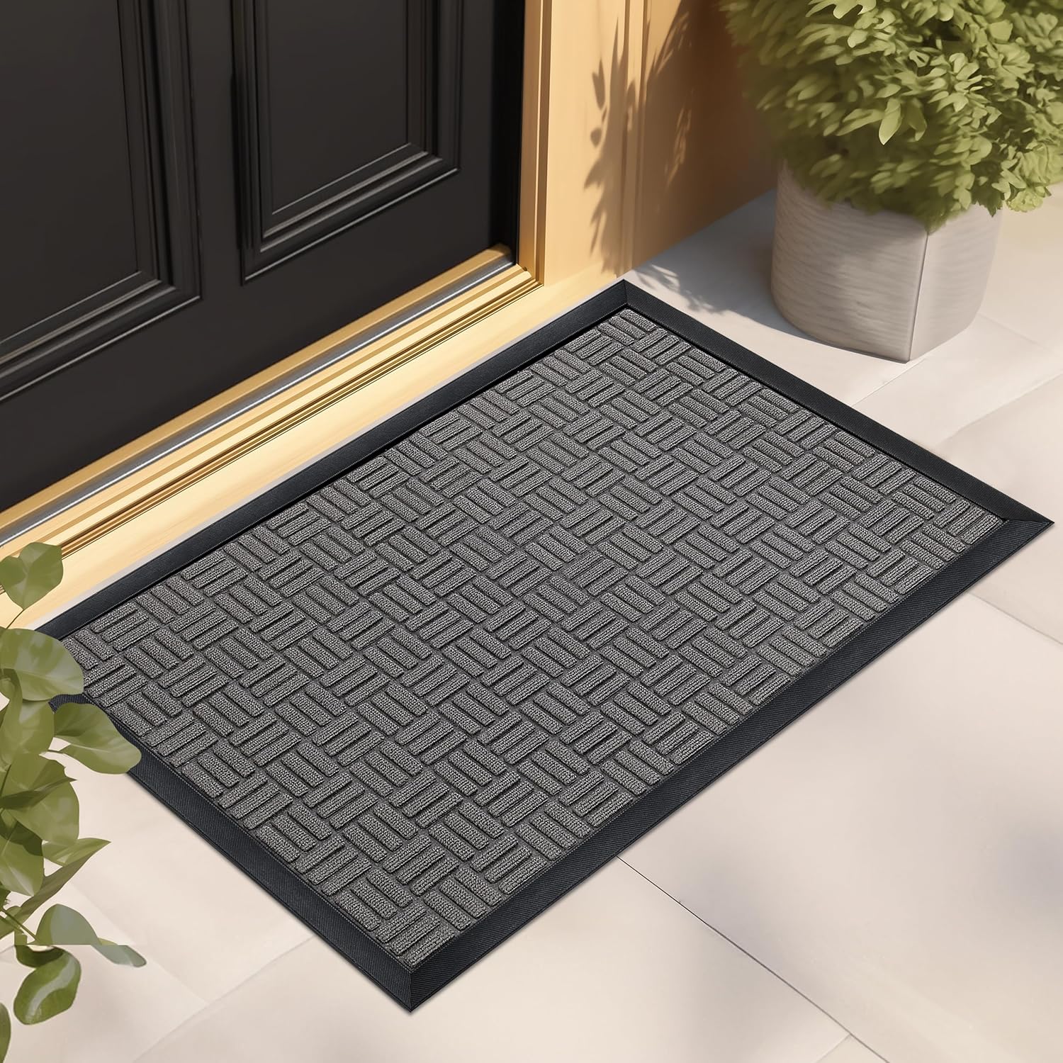 Mibao Heavy Duty Welcome Mat for Outdoor Indoor Use, 35.5in x 24in