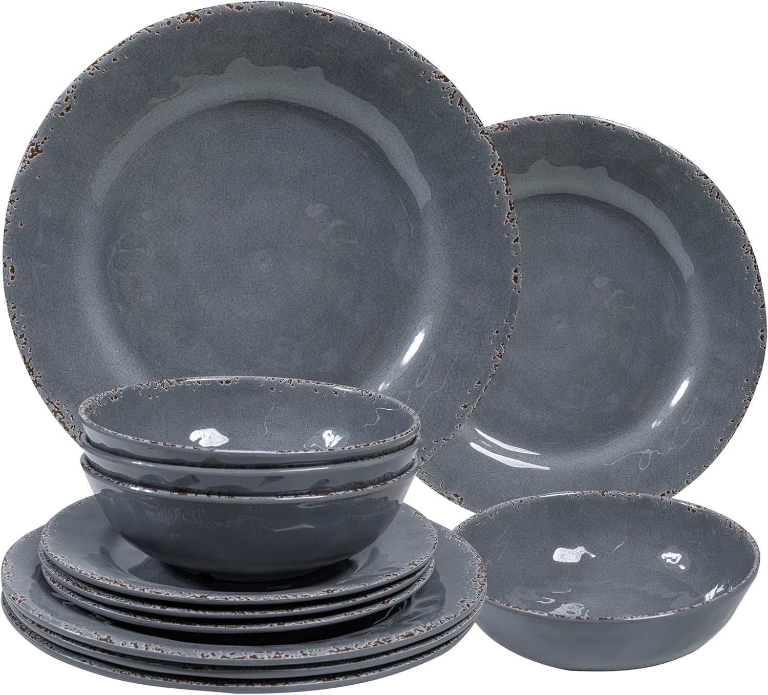 Vintage Melamine Dinnerware Set of 12 for Indoor and Outdoor Use