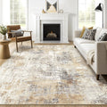 7x9 Area Rug Living Room Machine Washable Abstract Soft Rug - Low Pile