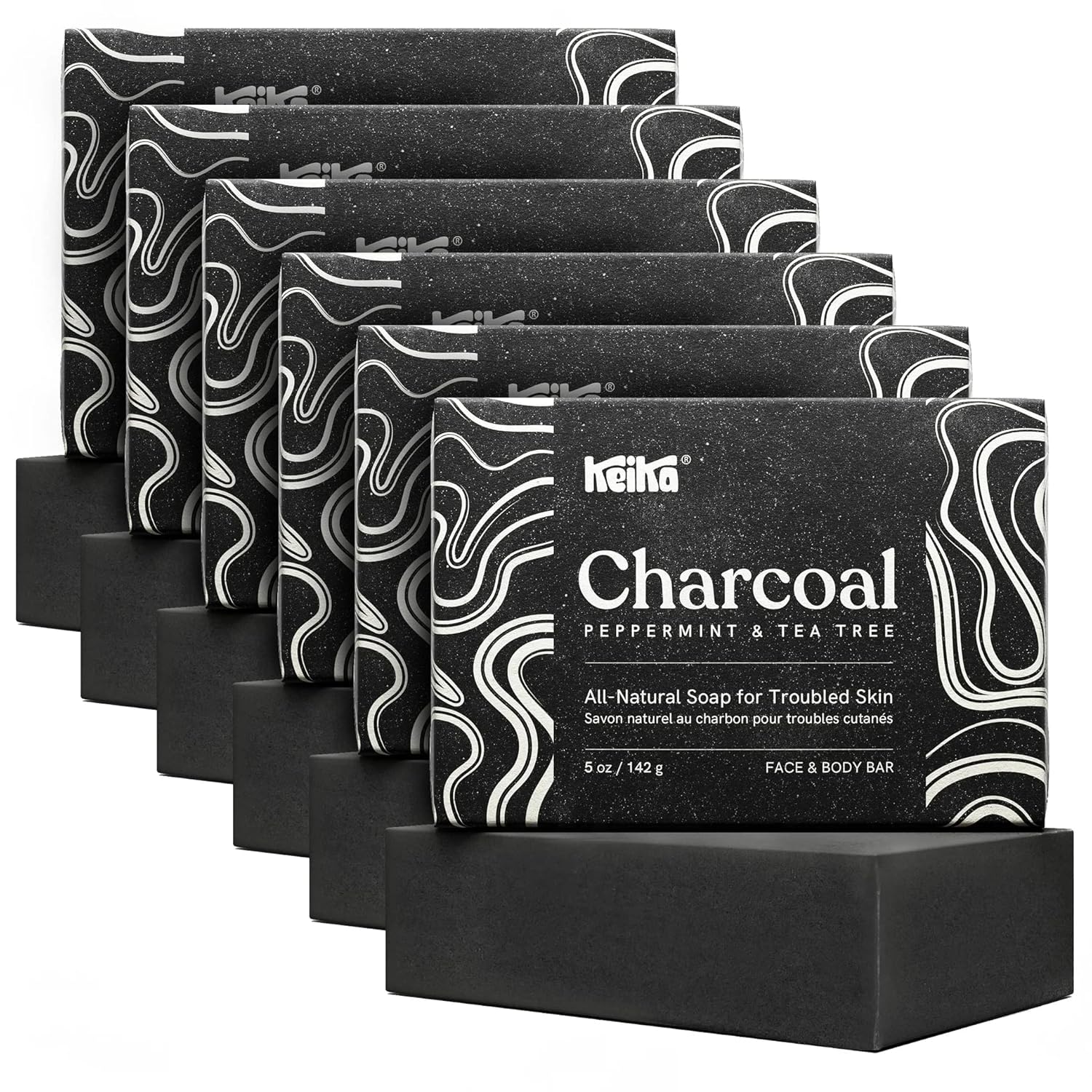 Charcoal Black Soap Bar for Eczema and Oily Skin Care