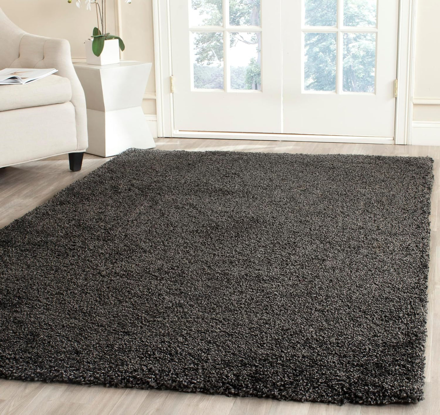 SAFAVIEH Milan Shag Collection Accent Rug - Dark Grey 4ft x 6ft