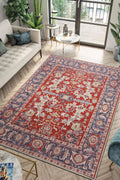 Machine Washable 5x7 Rug - Low Pile Vintage Area Rug for High Traffic