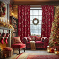 Red Velvet Curtains 96 in for Living Room - Thermal Blackout Drapes