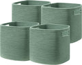 Cotton Rope Storage Basket Set of 4 13 x 13 x 13 in - Durable Cube