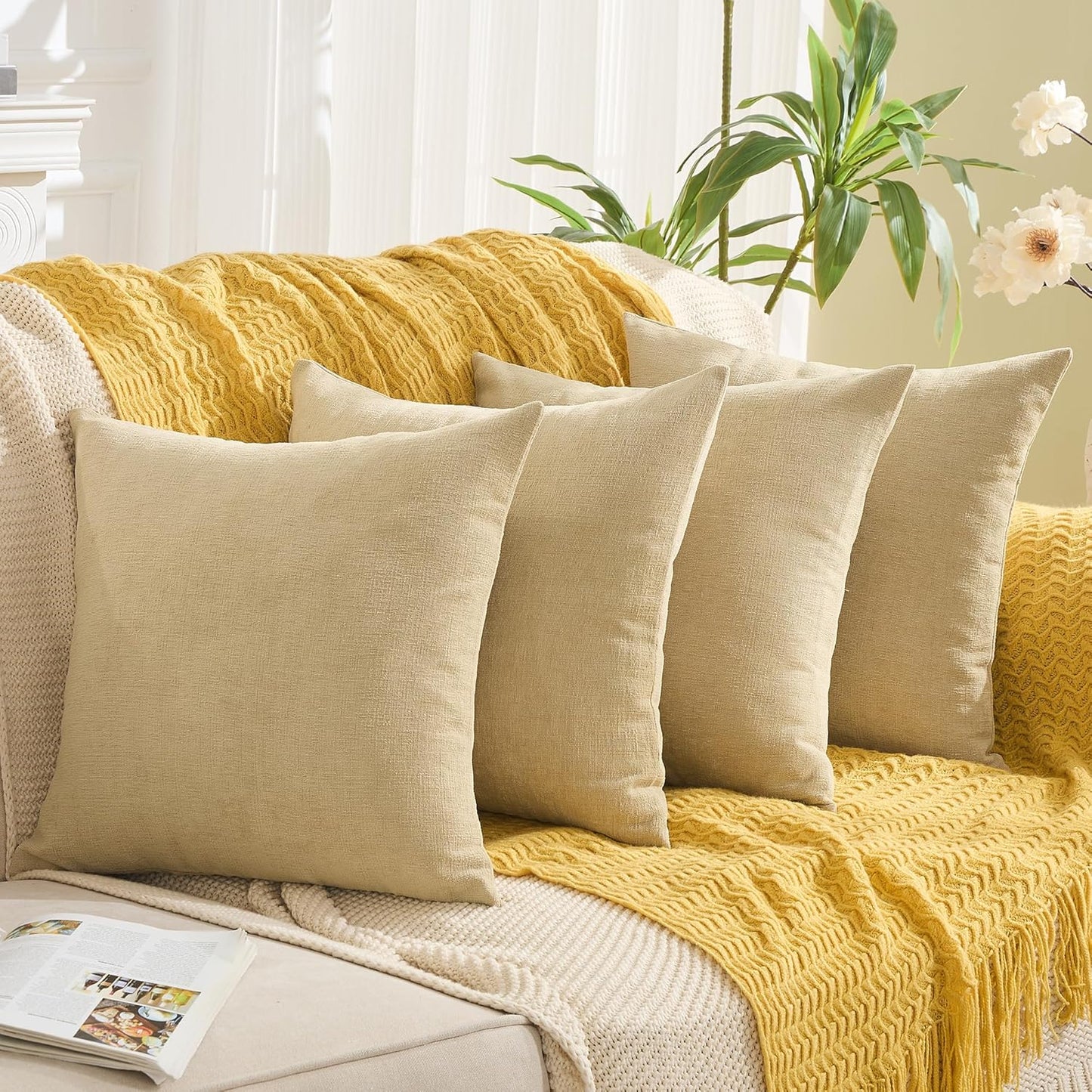 GAWAMAY Decorative Square Throw Pillow Covers for Cozy Living