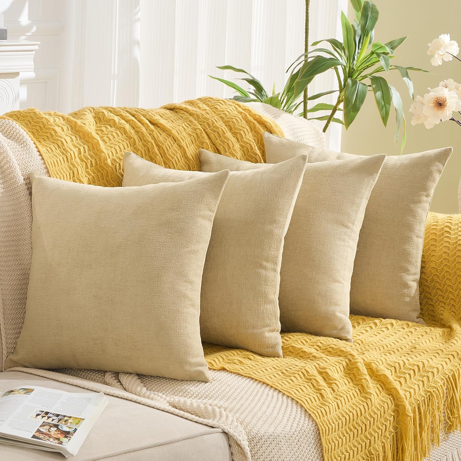 GAWAMAY Decorative Square Throw Pillow Covers for Cozy Living