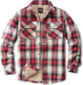Men's Sherpa Lined Cotton Flannel Shirt Jacket Plaid (Style PBPC)