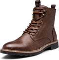 Vostey Mens Motorcycle Casual Chukka Boots - Zip & Lace Comfort