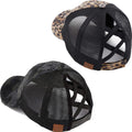 Ponytail Baseball Cap for Women - Criss Cross Back Adjustable Fit