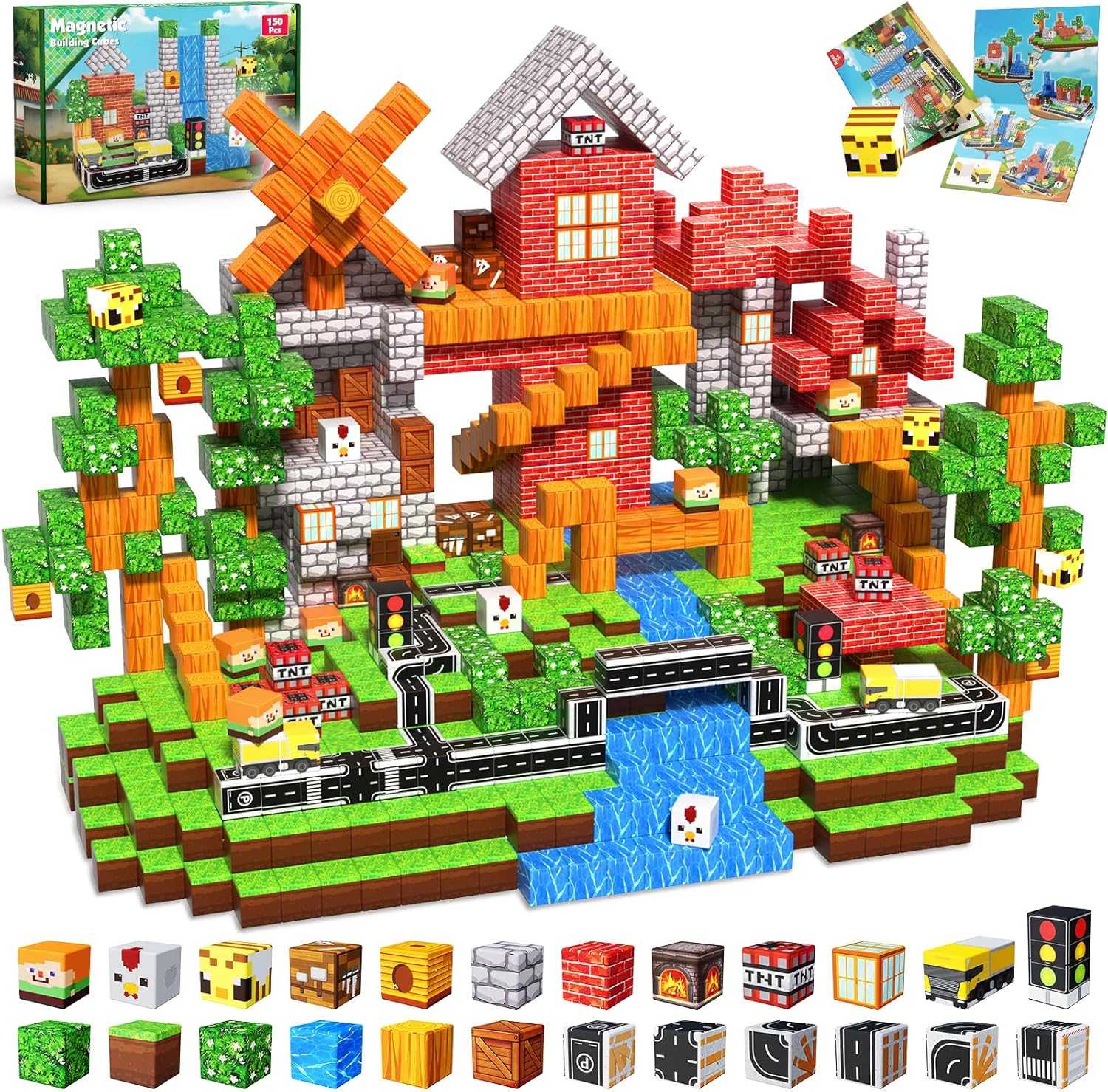 150 PCS Magnetic Blocks for Kids - STEM Educational Toy Fun