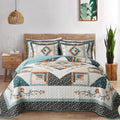 VAPUTAR Queen Size Bedding Set - Boho Quilt Reversible Coverlet
