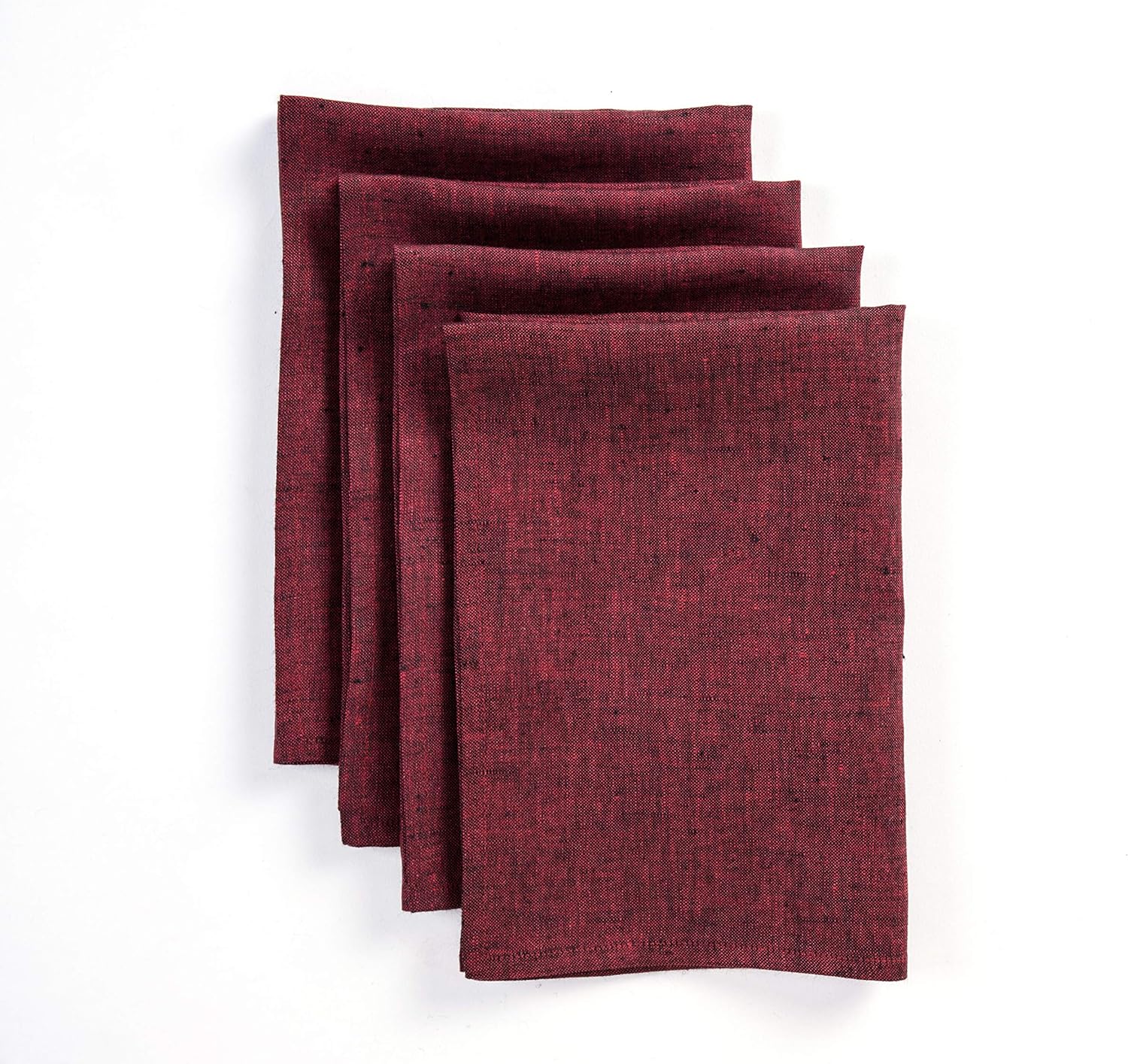 Linen Napkins Set of 4 - 100% Pure Linen Red Garnet Cloth
