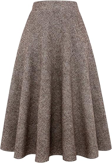 IDEALSANXUN Womens High Elastic Waist Maxi Skirt for Winter