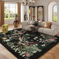 5x7 Area Rugs Chinoiserie-Style Floral Vintage Washable Rug