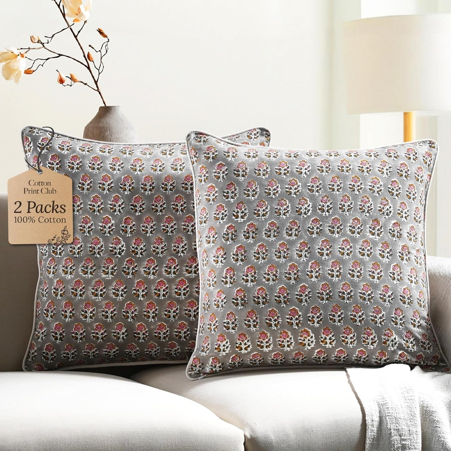 CPC 100% Cotton Throw Pillow Covers for Stylish Home Decor
