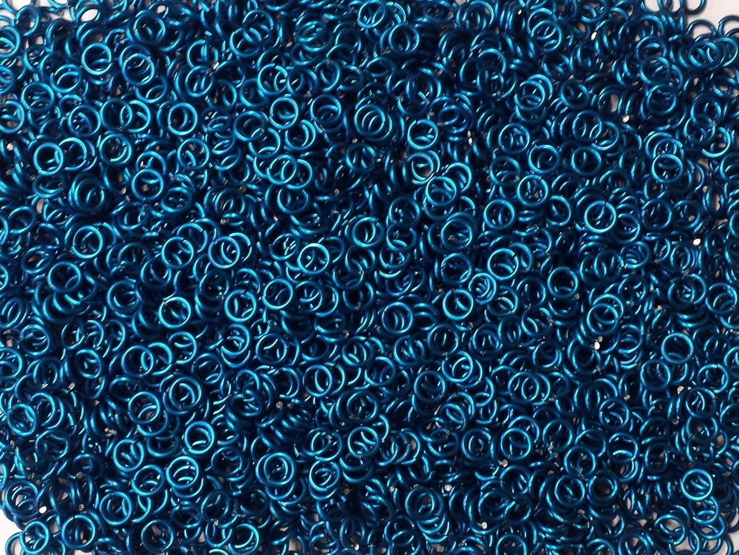 1/2 Pound Blue Anodized Aluminum Jump Rings for Jewelry Making