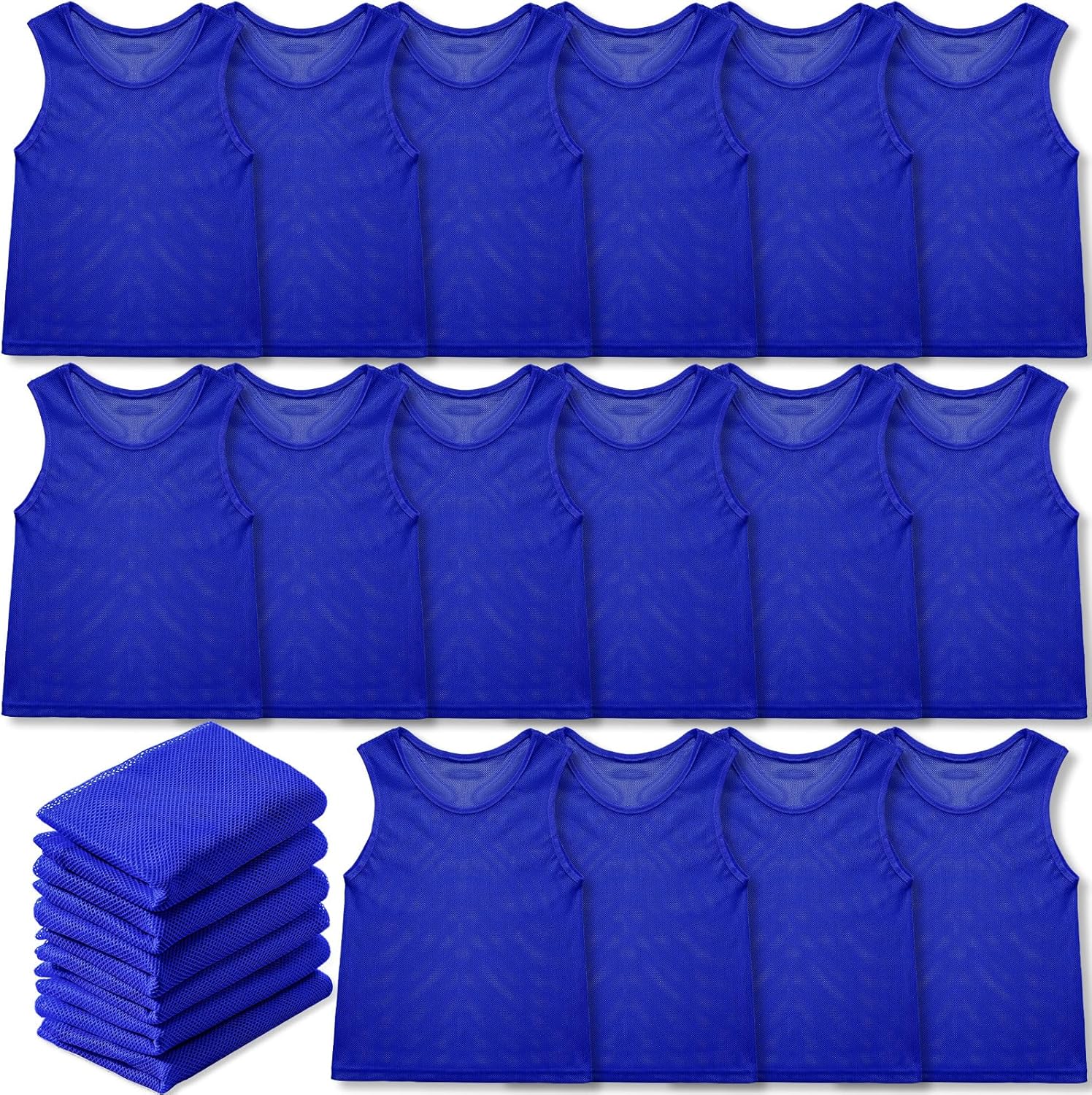 Sintege 24 Pcs Youth Pinnies for Basketball and Soccer Practice