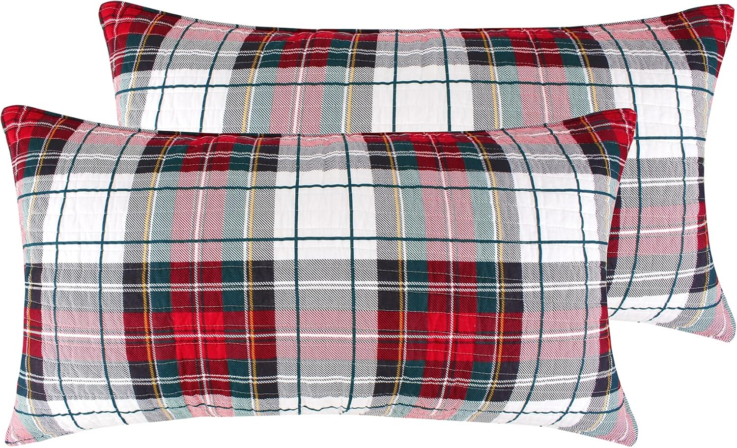 Spencer Plaid Quilted King Sham Set of 2 for Cozy Bedrooms
