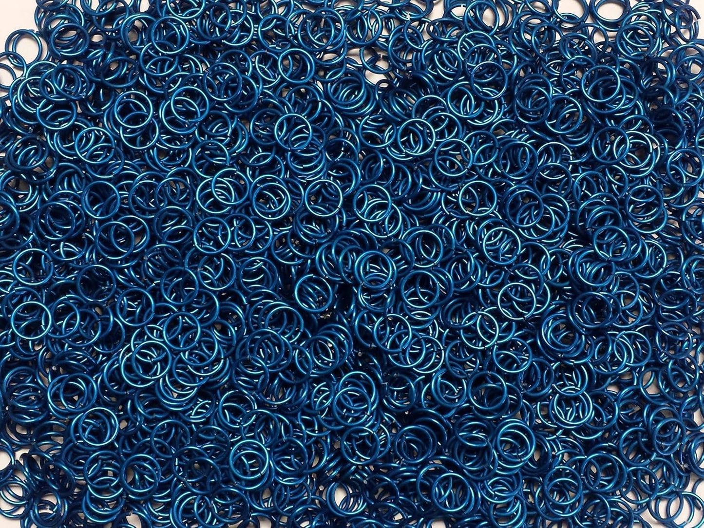 1/2 Pound Blue Anodized Aluminum Jump Rings for Jewelry Making