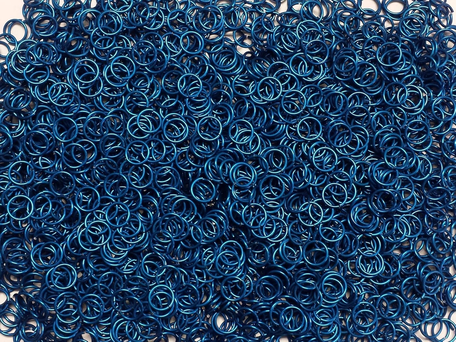 1/2 Pound Blue Anodized Aluminum Jump Rings for Jewelry Making