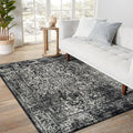 vivorug 3x5 Area Rugs - Washable Vintage-Inspired Black and White