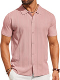 Mens Knit Button Down Shirt - Lightweight Summer Beach Polo