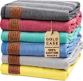 Gold CASE LYCIA Turkish Beach Towel Set of 6 - Quick Dry, Sand Free
