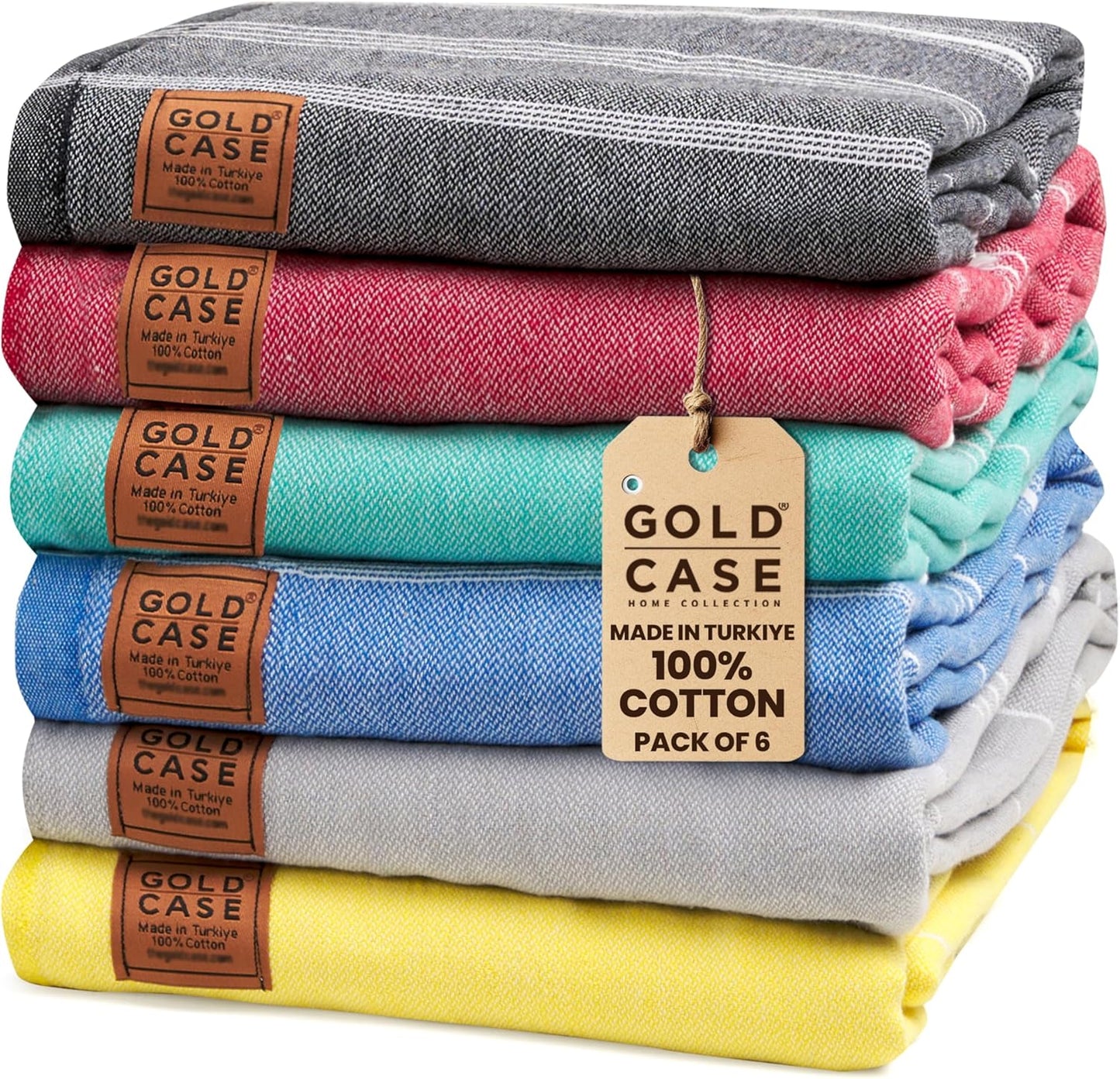 Lycia Turkish Beach Towel Set of 6 - Quick Dry & Sand Free
