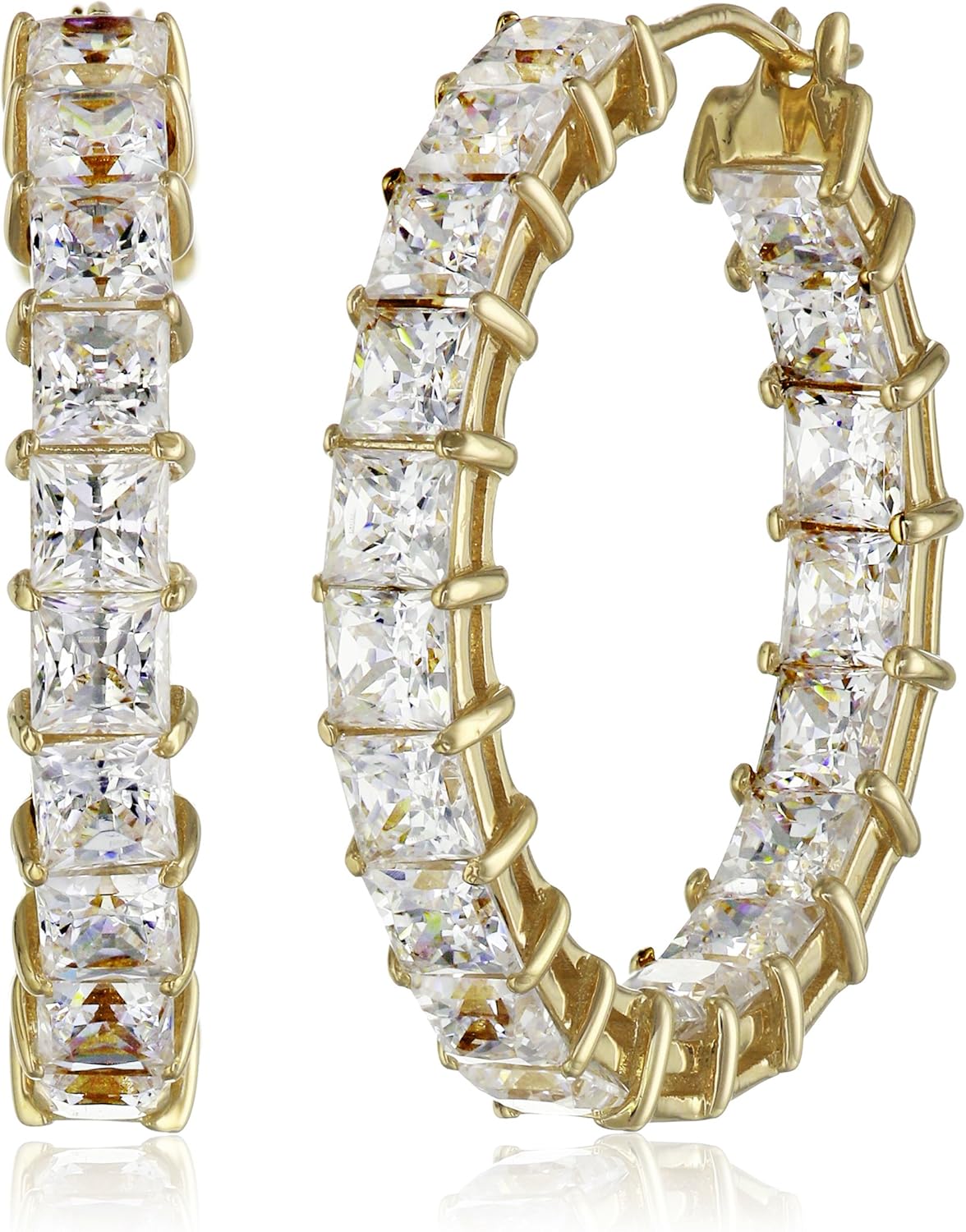 Timeless Platinum Plated Sterling Silver Hoop Earrings Set