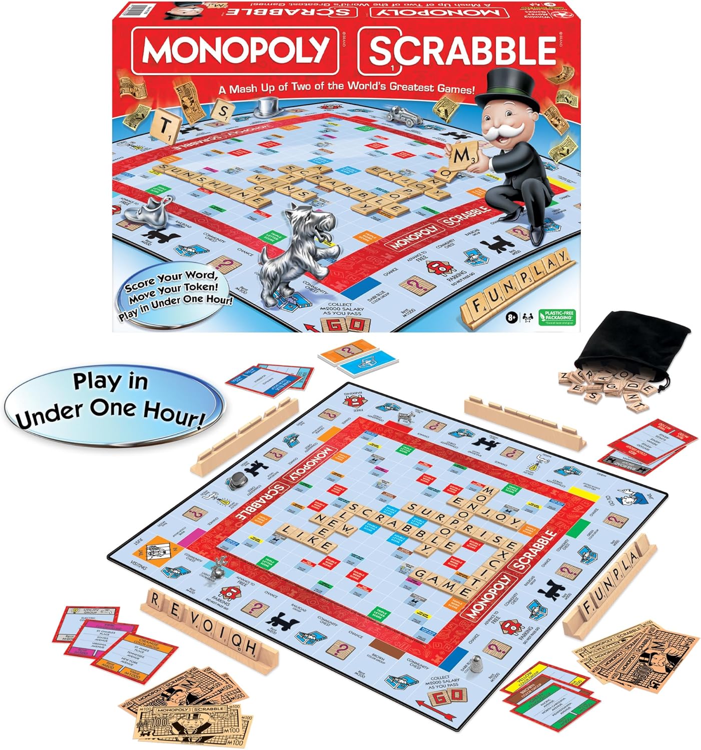 Monopoly Scrabble Game - Play in Under One Hour, Fun for All