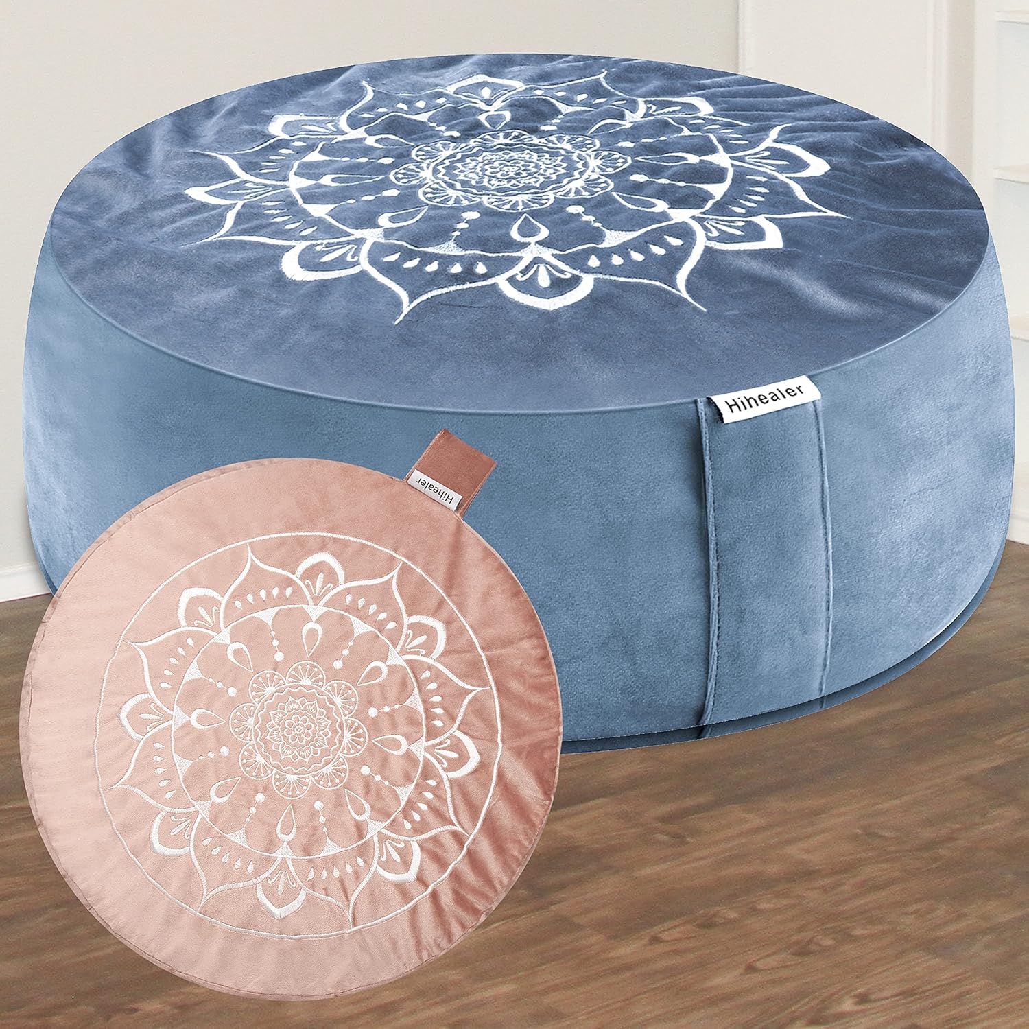 Hihealer Meditation Cushion - Large Velvet Floor Pillow for Comfort