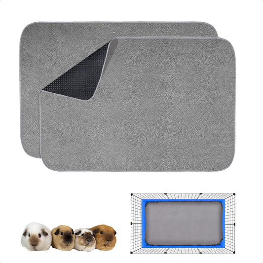 Guinea Pig Cage Liner 2 Pack - Washable Leakproof Fleece Pads