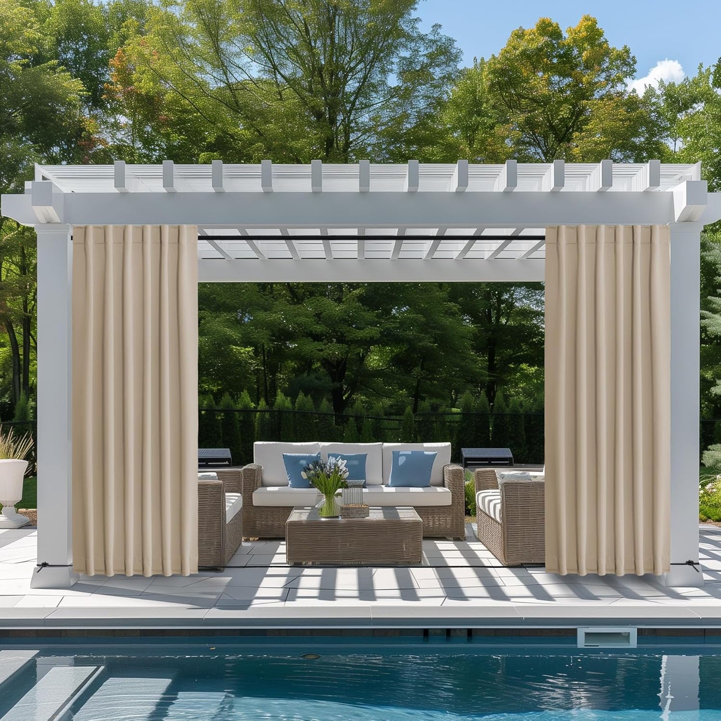 NICETOWN Outdoor Curtains for Patio Waterproof & Windproof