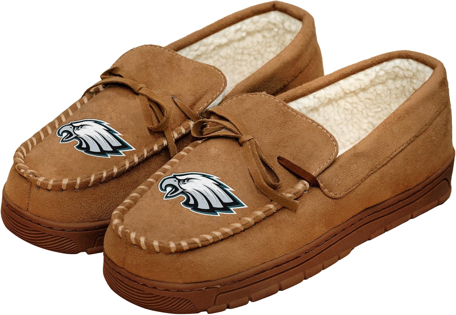 FOCO Men's NFL Football Team Logo Moccasin Slippers for Fans