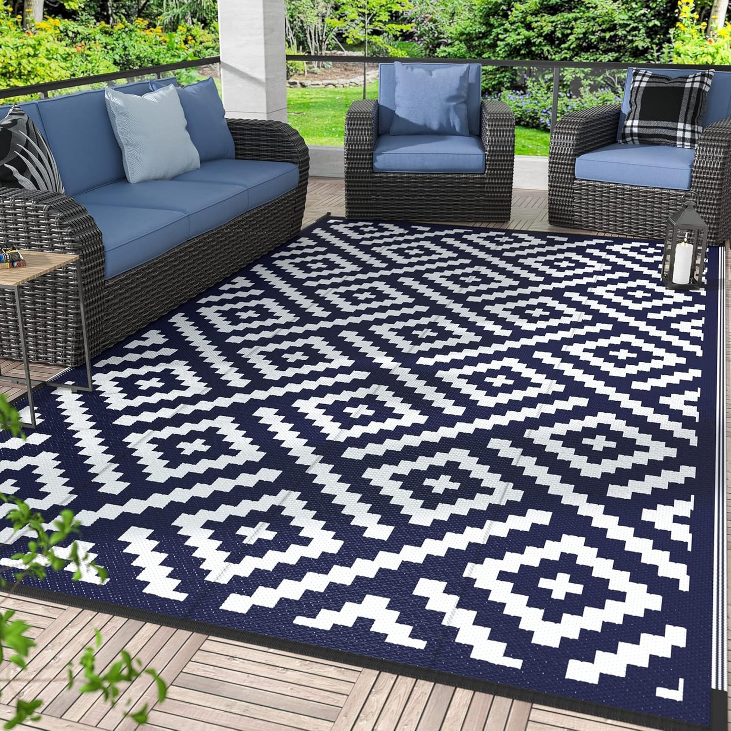 GENIMO Outdoor Rug for Patio Clearance - Waterproof & Reversible