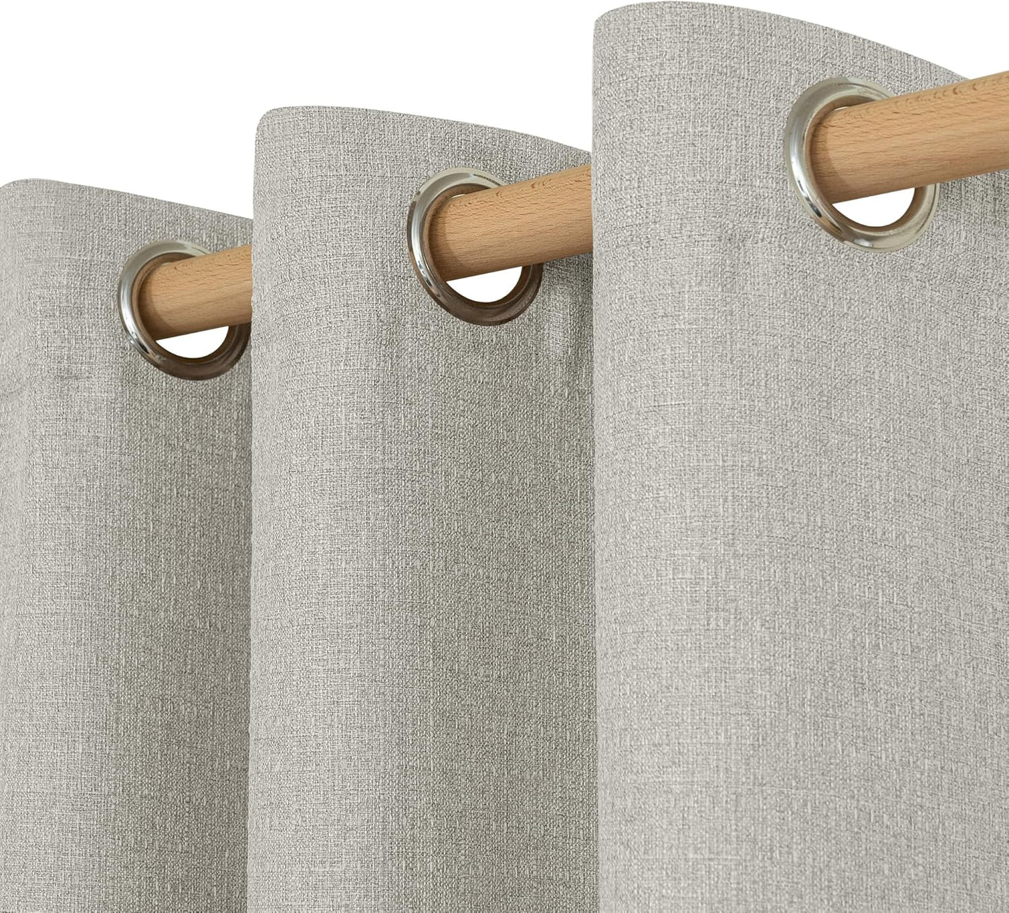 LAMIT Linen Light Filtering Curtains for Bedroom and Living Room