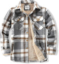 Men's Sherpa Lined Flannel Shirt Jacket - Warm Everyday Layer Cotton