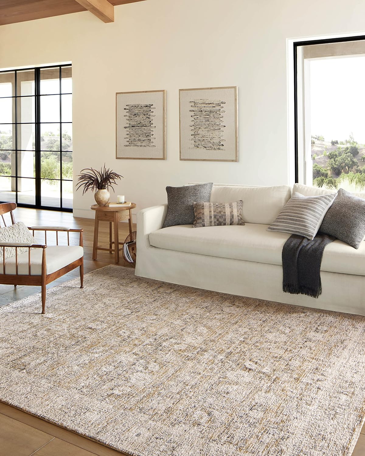 Loloi Alie Collection Area Rug by Amber Lewis - Gold/Beige