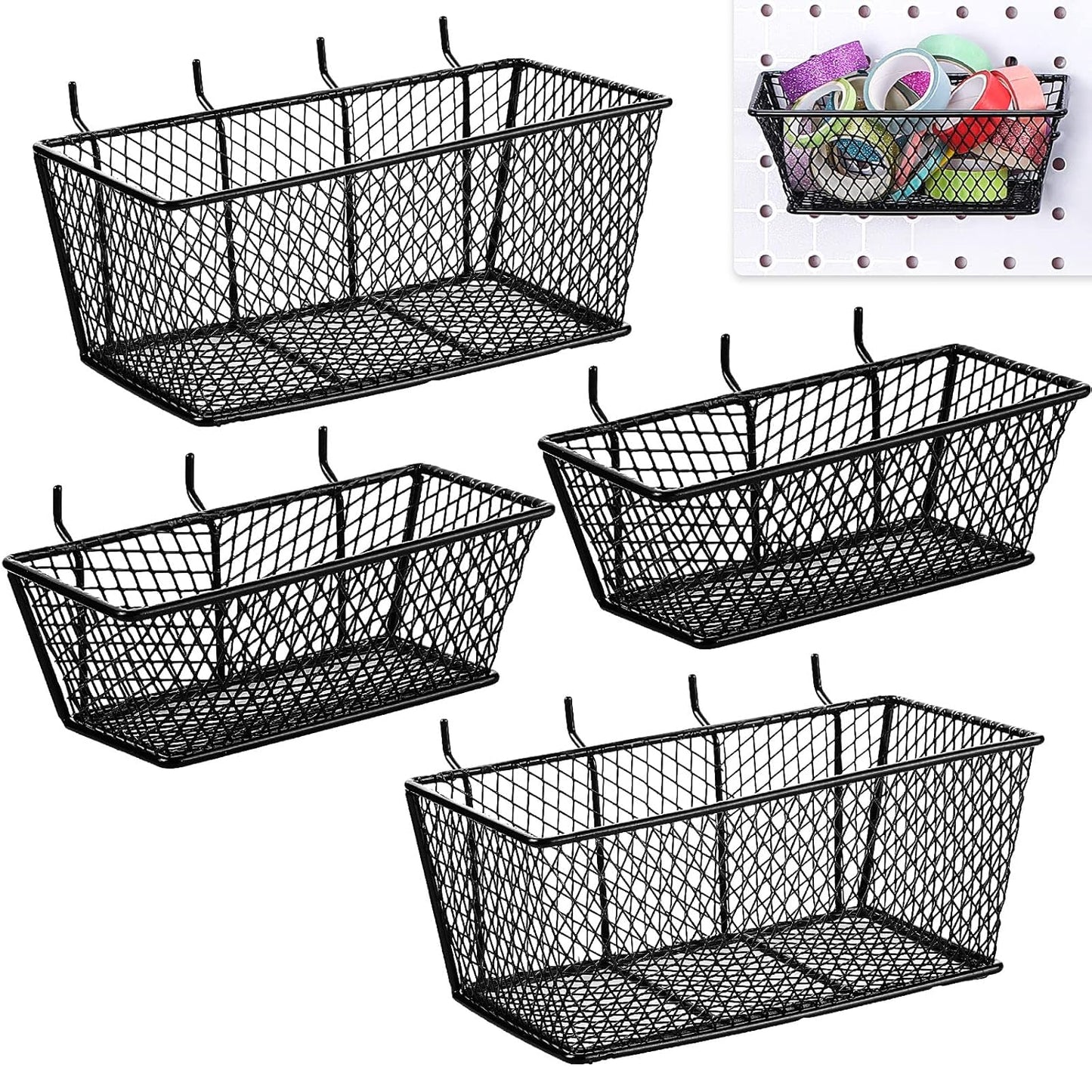 Sieral Black Pegboard Baskets for Organizing Tools and Accessories