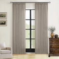 Modern Farmhouse Linen Curtains 80 in 2-Panel Set - Thick Pinch Pleat