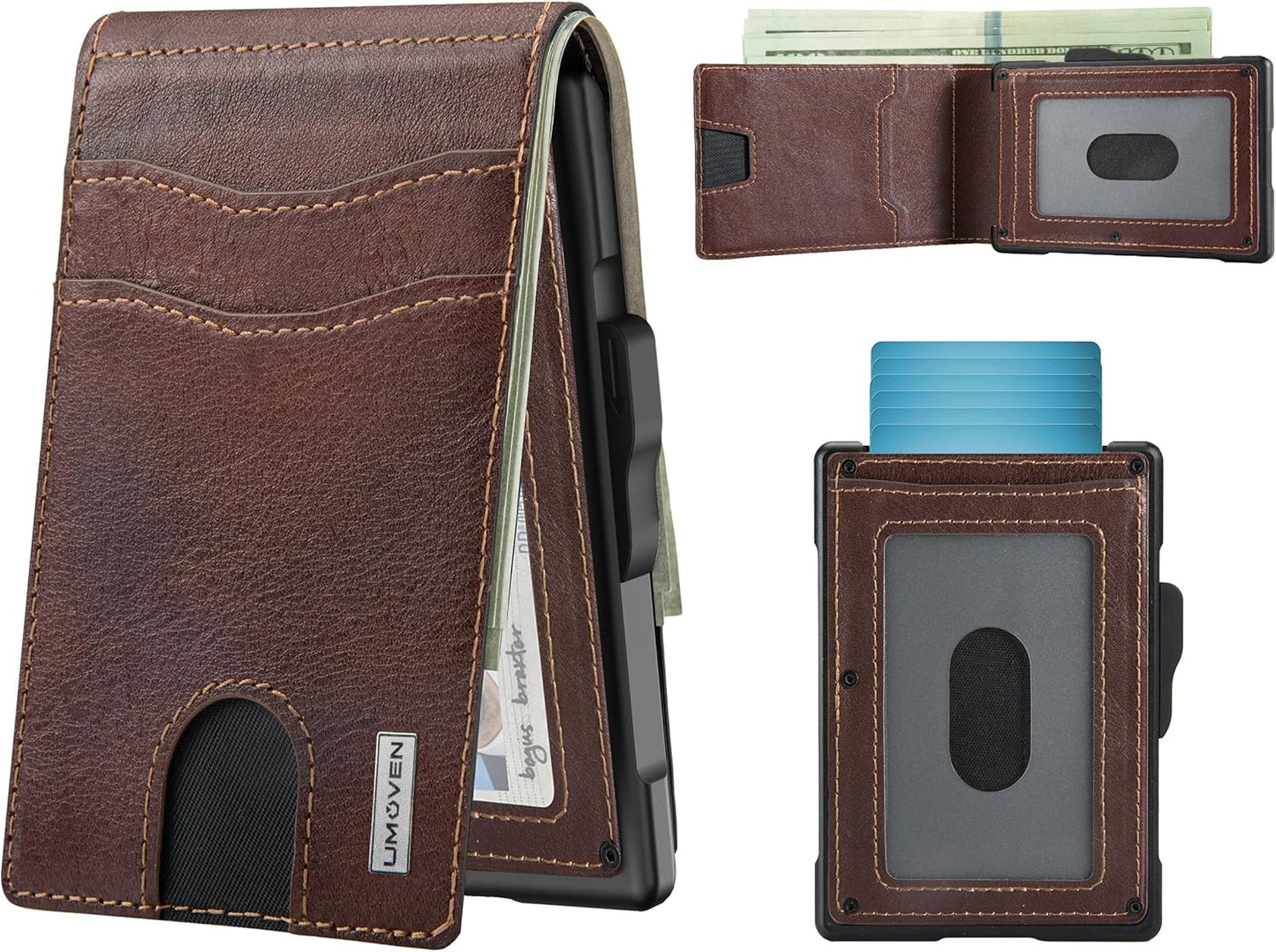 Pop Up Wallet for Men - Slim RFID Blocking Leather Design