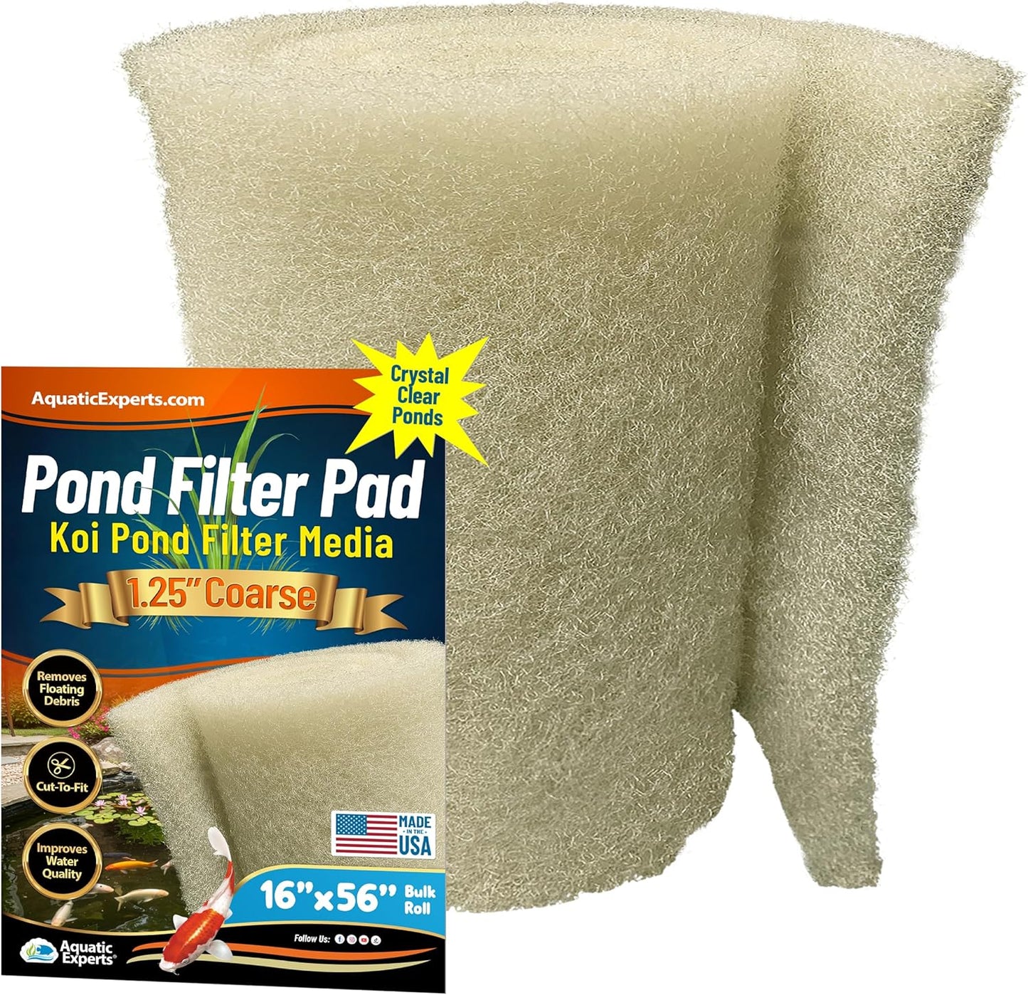 Aquatic Experts Beige COARSE Pond Filter Pad for Koi Ponds